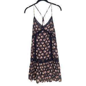 Floral & Lace Boho V-Neck Adjustable Straps Sleeveless Dress